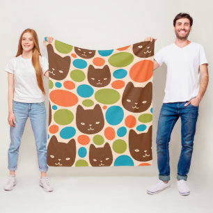 Couverture Polaire Motif Polka Dot Cats