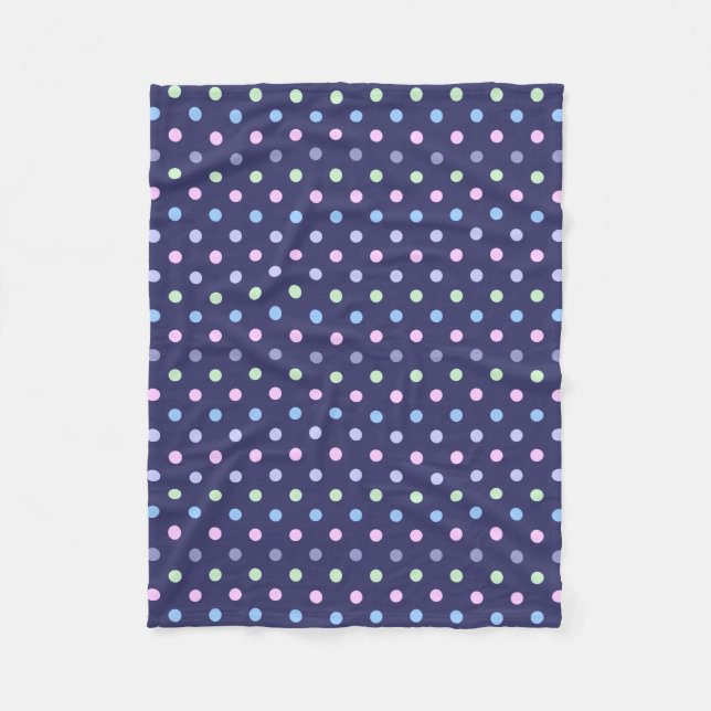 Couverture Polaire Motif Polka Dot Multicolor - Arrière - plan Indigo (Devant)