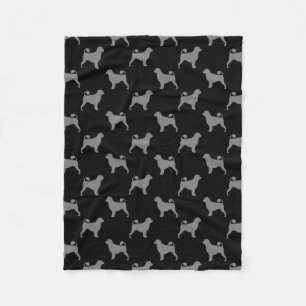 Couverture Polaire Motif portugais de silhouettes de chien d'eau