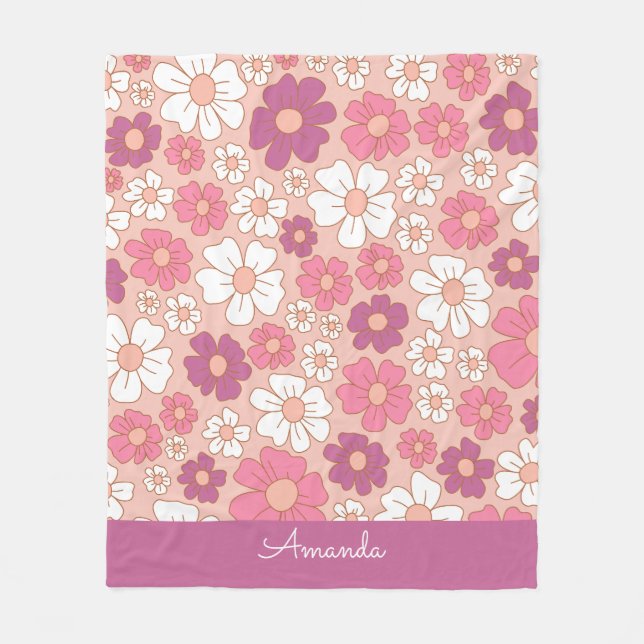 Couverture Polaire Motif pourpre et broussailleux (Devant)
