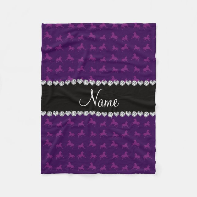 Couverture Polaire Motif pourpre nommé personnalisé de cheval (Devant)