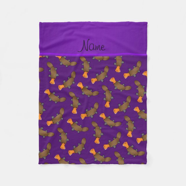 Couverture Polaire Motif pourpre nommé personnalisé d'ornithorynque (Devant)