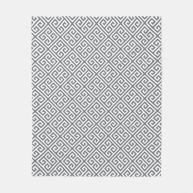 Couverture Polaire Motif principal grec de charbon de bois (Devant)