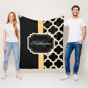 Couverture Polaire Motif Quatrefoil