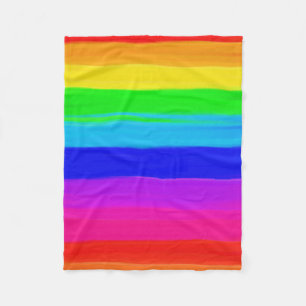 Couverture Polaire Motif rayé d'arc-en-ciel de peinture moderne de