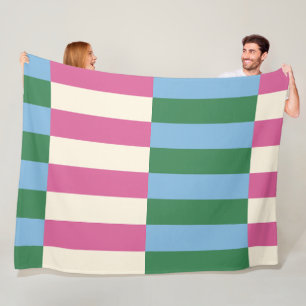 Couverture Polaire Motif rayé vertical coloré