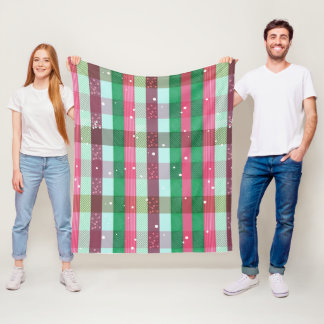 Couverture Polaire Motif rayures de Noël classique
