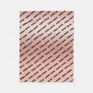 Couverture Polaire Motif répétitif de nom de bébé minimaliste personn
