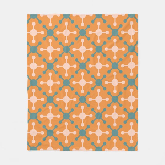 Couverture Polaire Motif rétro-géométrique de forme de molécule orang (Devant)