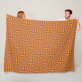 Couverture Polaire Motif rétro Orange Sunburst