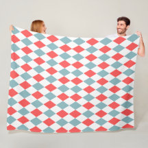 Motif rétro Preppy Géométrique bleu et rouge blanc