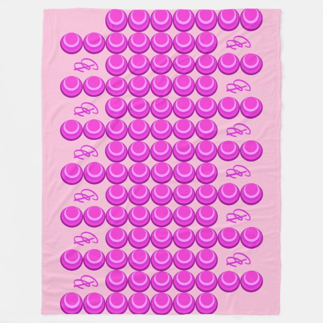 Couverture Polaire Motif rétro rose dans le style tendance avec monog (Devant)