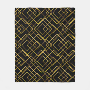 Couverture Polaire Motif rhombus doré géométrique et transparent.