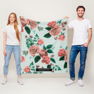 Couverture Polaire Motif rose