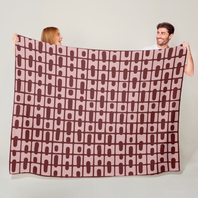 Couverture Polaire Motif rose bordeaux Abstrait simple (En situation)