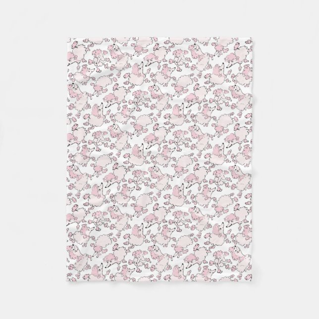 Couverture Polaire Motif rose de caniche (Devant)
