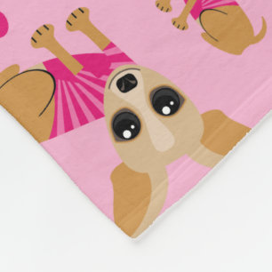 Couverture Polaire Motif rose de coeur de chiwawa