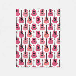 Couverture Polaire Motif rose de guitares acoustiques