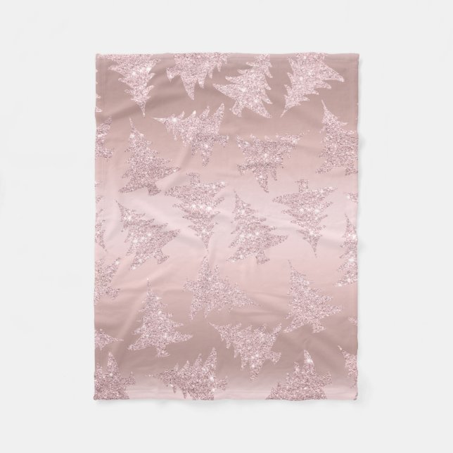 Couverture Polaire Motif rose élégant d'arbre de Noël de parties (Devant)