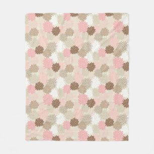 Couverture Polaire Motif rose et Brown de maman