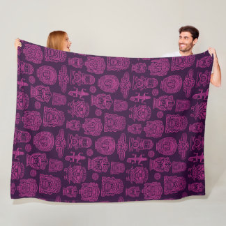 Couverture Polaire Motif rose inspiré par Aztec