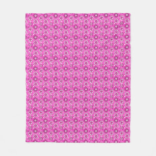 Couverture Polaire Motif rose mignon de fleurs et de formes de