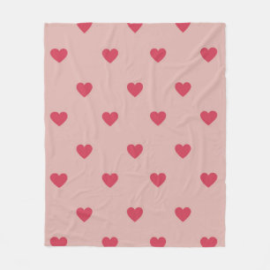 Couverture Polaire Motif rose Retro Coeur Y2K avec Arrière - plan ros