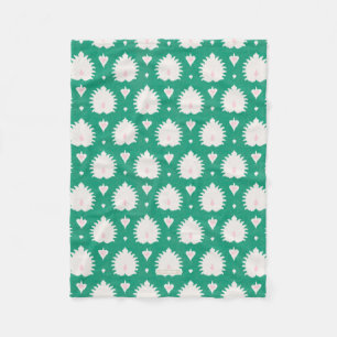 Couverture Polaire Motif rose vert texturisé chic moderne d'ikat