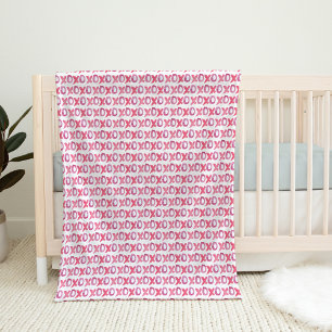 Couverture Polaire Motif rose XOXO