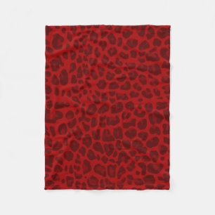 Couverture Polaire Motif rouge d'empreinte de léopard