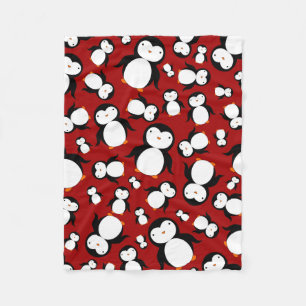 Couverture Polaire Motif rouge mignon de pingouin