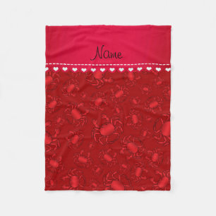 Couverture Polaire Motif rouge nommé personnalisé de crabe