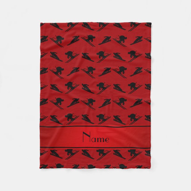 Couverture Polaire Motif rouge nommé personnalisé de ski (Devant)
