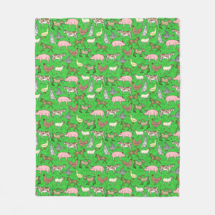 Couverture Polaire Motif rustique de ranch de pays de basse-cour