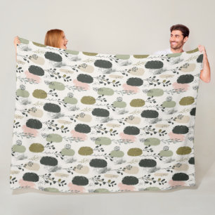 Couverture Polaire Motif Sage Green Boho