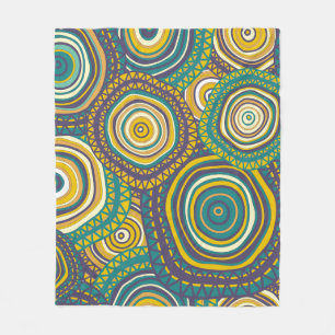 Couverture Polaire Motif sans couture avec cercle ornemental dessiné