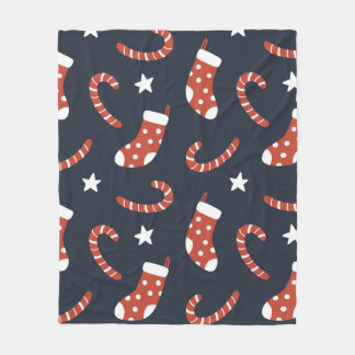 Couverture Polaire Motif sans couture avec chaussettes de noël, sucre