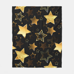 Couverture Polaire Motif sans couture avec étoiles d'or