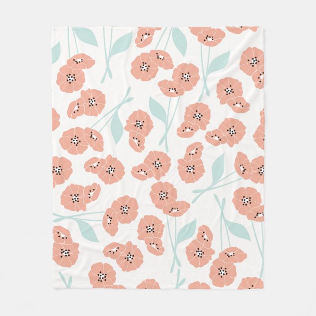 Couverture Polaire Motif sans couture avec fleurs et éléments floraux (Devant)