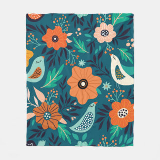 Couverture Polaire Motif sans couture avec ornement fleuri