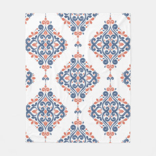 Couverture Polaire Motif sans couture bleu et orange. Vinta