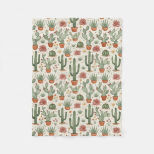 Couverture Polaire Motif sans couture de cactus de désert succulent