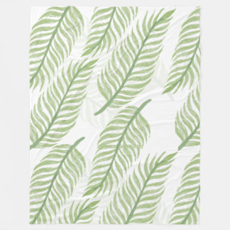 Couverture Polaire Motif sans couture de feuille de palme tropicale
