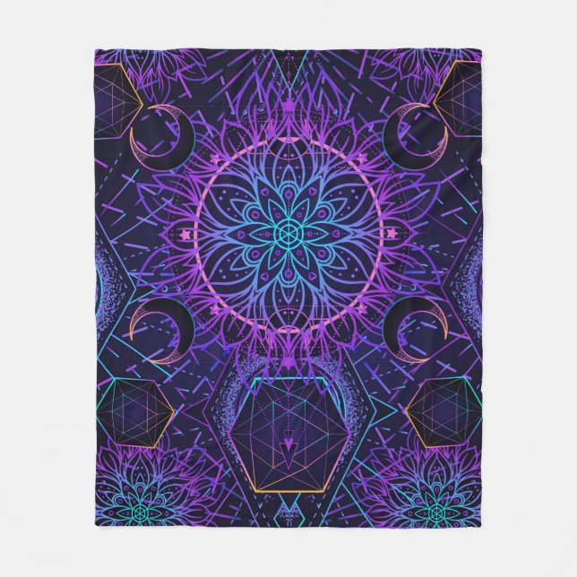 Couverture Polaire Motif sans couture de la Géométrie Sacrée. Symbole (Devant)