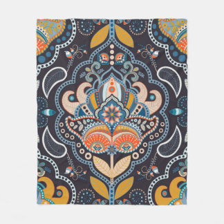 Couverture Polaire Motif sans couture de Paisley. Arrière-plan sombre