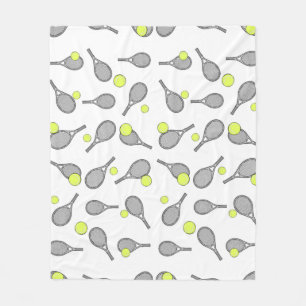 Couverture Polaire Motif sans couture de tennis - Raquette et balle