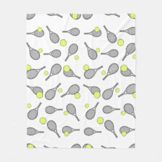 Couverture Polaire Motif sans couture de tennis - Raquette et balle