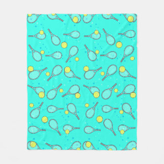 Couverture Polaire Motif sans couture de tennis - Raquette et balle 