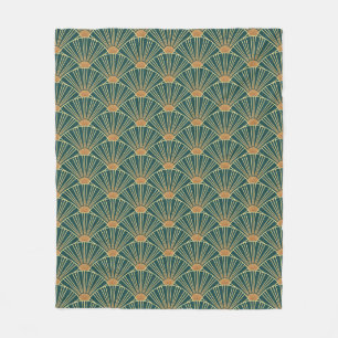 Couverture Polaire Motif sans couture géométrique avec lignes dorées.
