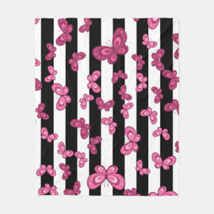 Couverture Polaire Motif sans couture papillon sur arrière - plan bla